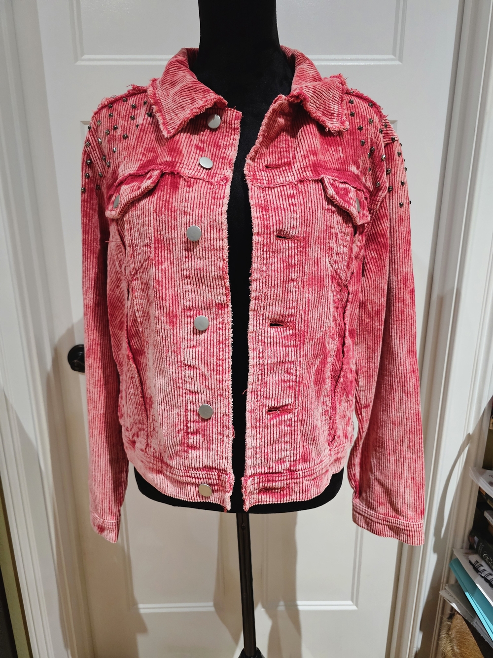 POL Red Corduroy With Studs Jacket, NWT